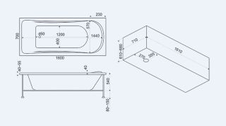 Панель фронтальная для ванны Bas Стайл 160